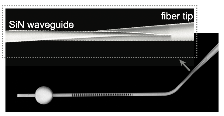 Efficient fiber-optical interface for nanophotonic devices