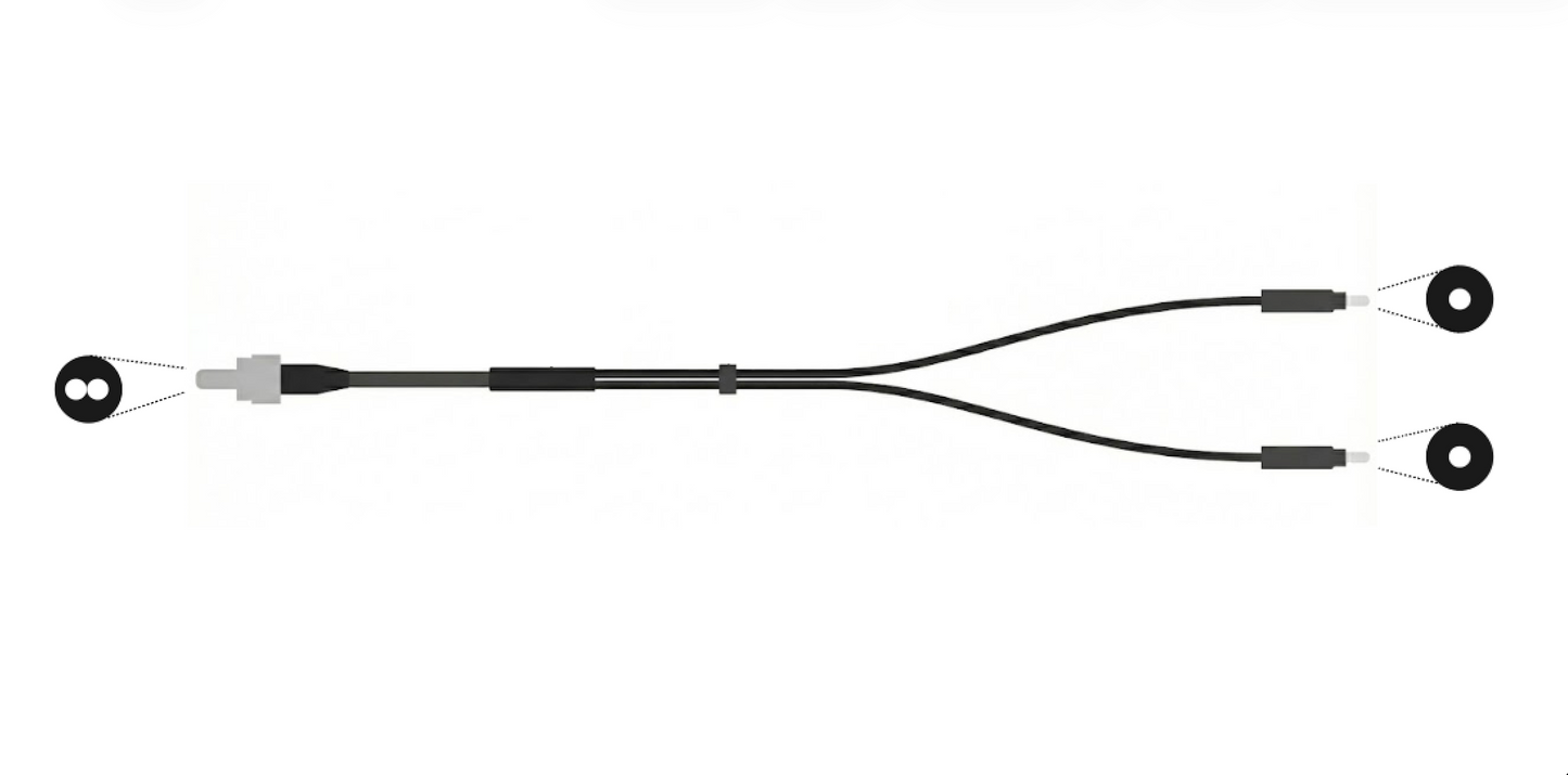 1 to 2 Fan Out, Multimode Fiber Optic Bundle (Y Shape)