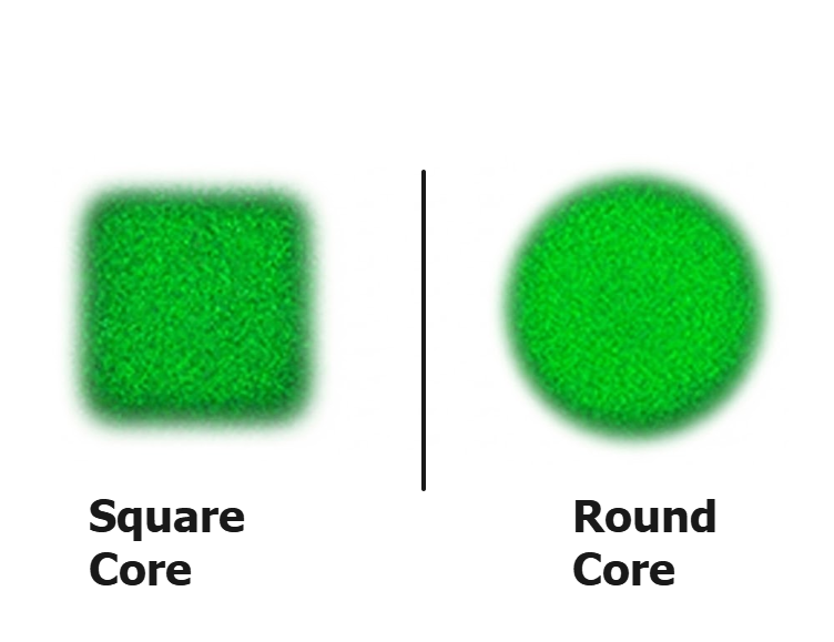 Square-Core, Multimode Fiber Patch Cable